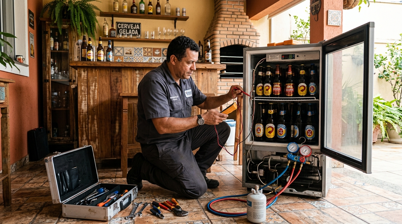 Aplicação de gás refrigerante em cervejeira atendida em Volta Redonda‑RJ